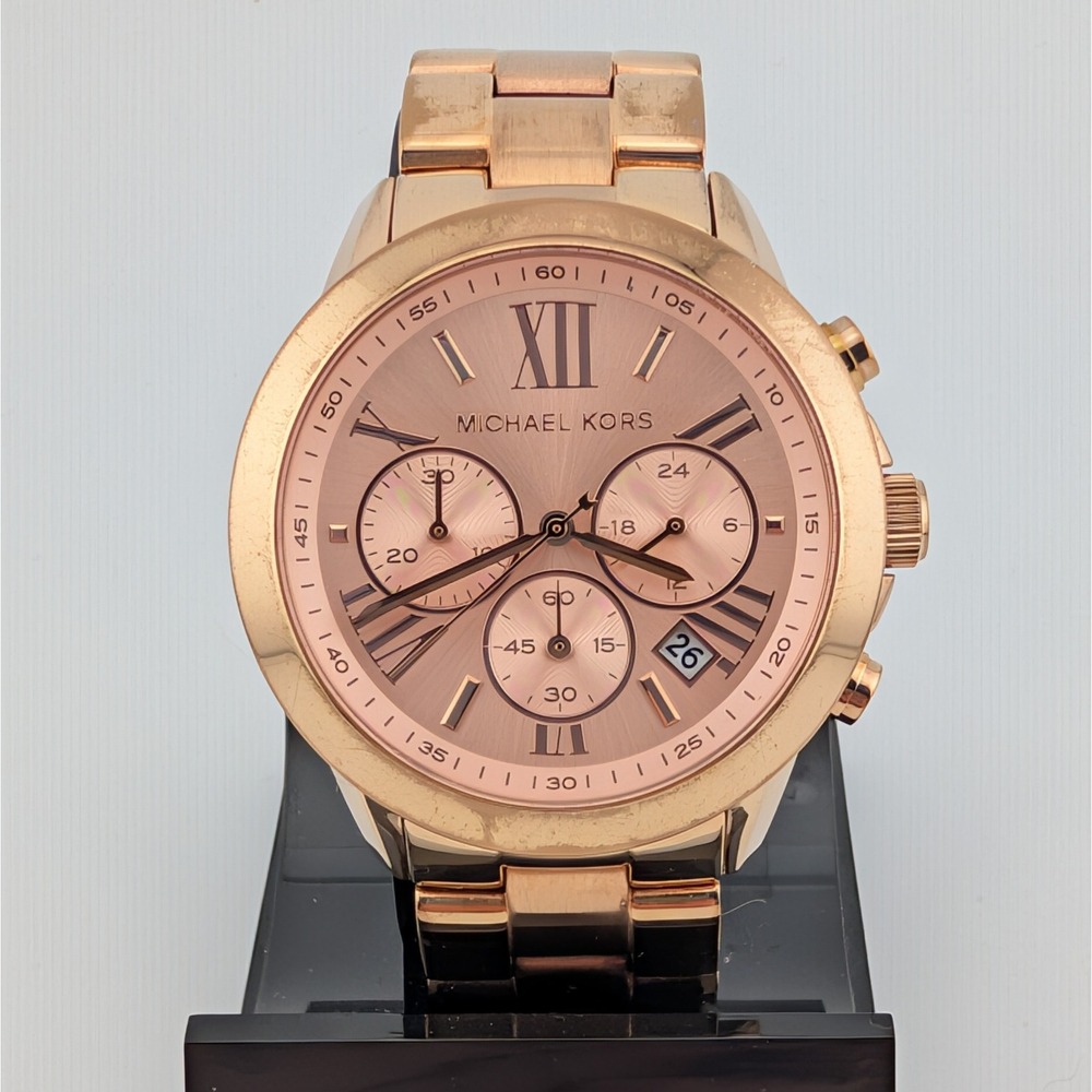Michael Kors MK5778 Stainless Rose Gold Chronograph Watch 40mm Extra Links